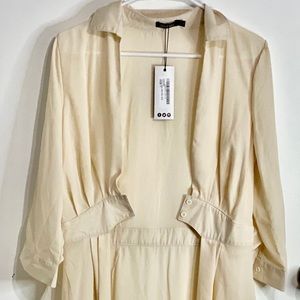 BooHoo Cream Maxi Shirt